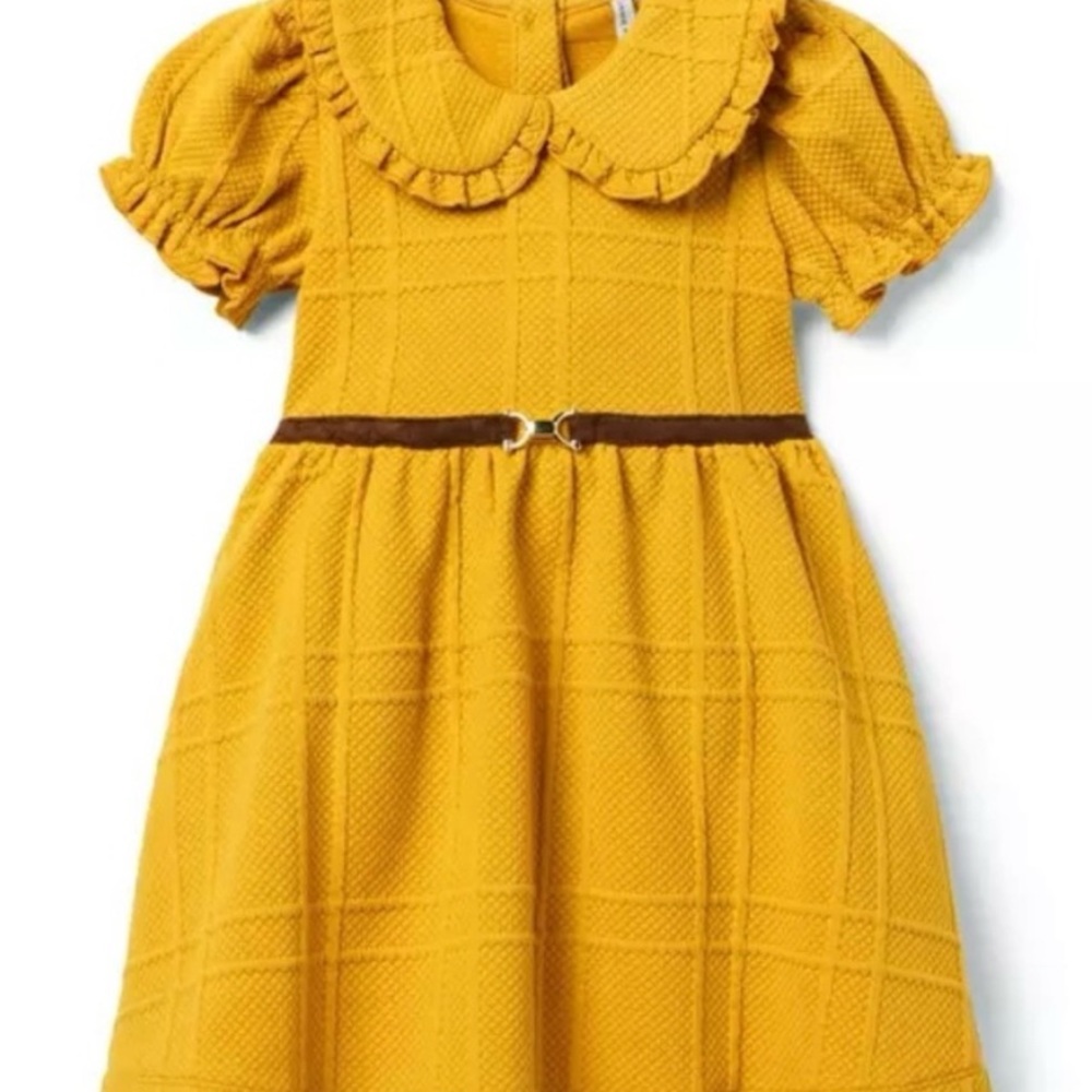 NWT Janie & Jack Equestrian Mustard Dress, size 6-12 months